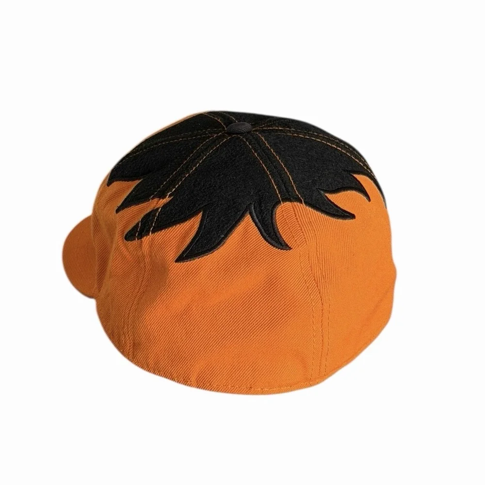 Vintage Sesame‎ Street Ernie Hat Fitted Size 7 1/2 Orange Embroidered Wool Blend